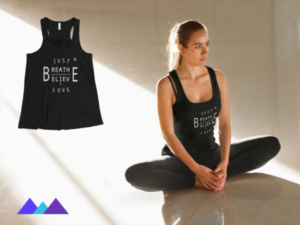 AwakeNAware.com-Awake-&-Aware-White-Yoga-Woman-In-Lotus-Pose-Wearing-Black-Just-BE-Tank-Top (1)