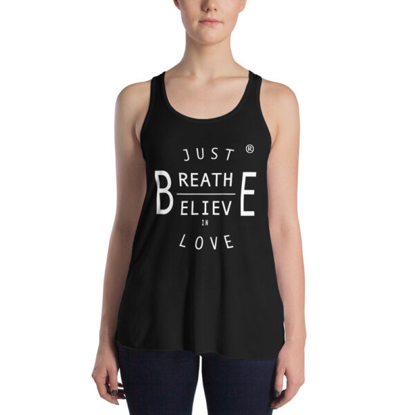 AwakeNAware.com Awake & Aware Women Wearing Just Be Love Black Tank Top