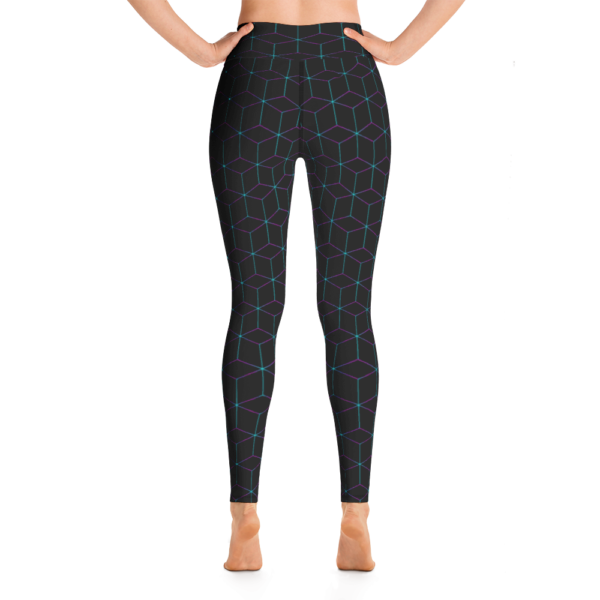 Black Geometric Patterned Yoga Pants - Image 6
