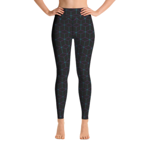 Black Geometric Patterned Yoga Pants