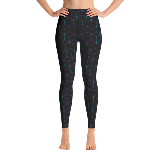 Black Geometric Patterned Yoga Pants