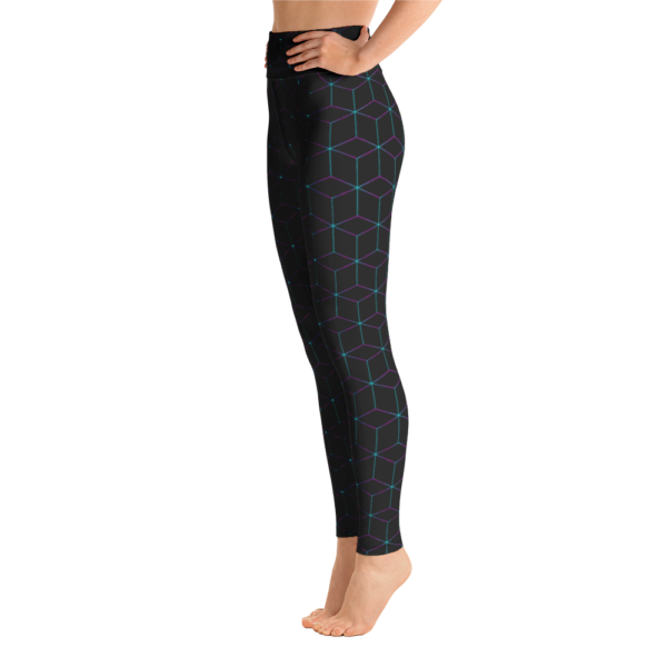 Black Geometric Patterned Yoga Pants - Image 5
