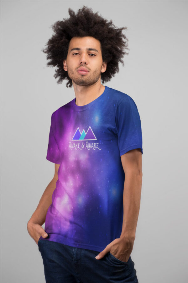 AwakeNAware.com-Awake-&-Aware-Relaxed-Guy-Wearing--Universal-Space-Unlimited-T-Shirt