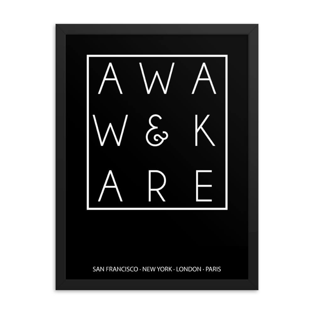 AwakenAware.com Awake & Aware Magic Square Framed Poster Wall Art Mockup 18x24
