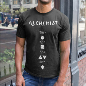 AwakenAware.com-Awake-&-Aware-mockup-of-a-happy-bald-man-wearing-an-alchemist-t-shirt-on-the-street-a18228