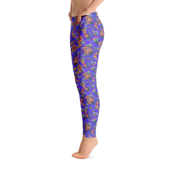Blue Paisley Yoga Leggings - Image 3