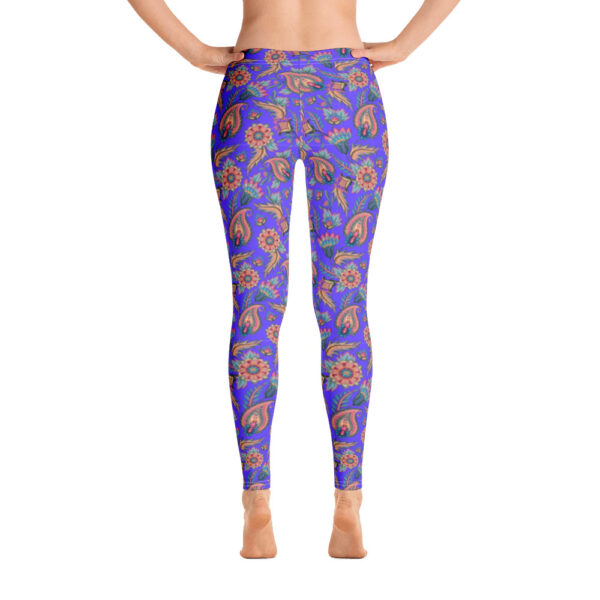 Blue Paisley Yoga Leggings - Image 2