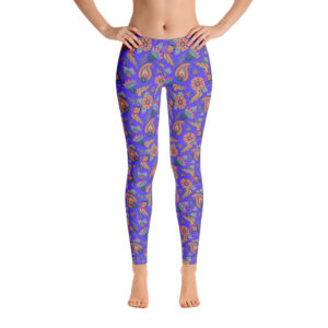 Blue Paisley Yoga Leggings