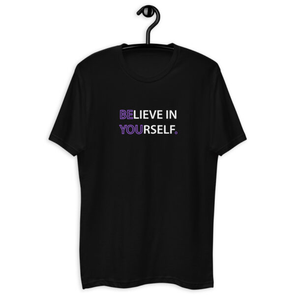 Awakenaware.com-AwakeAware-Believe-in-Yourself-Tee_mockup_Front_On-Hanger_Black