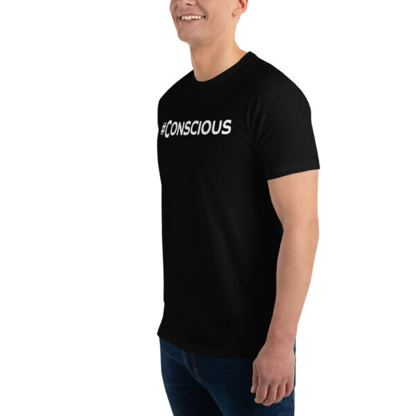 Awakenaware.com-AwakeAware-Hashtag-Conscious-Tee_mockup_Left-Front_Mens_Black