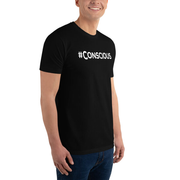 Awakenaware.com-AwakeAware-Hashtag-Conscious-Tee_mockup_Right-Front_Mens_Black