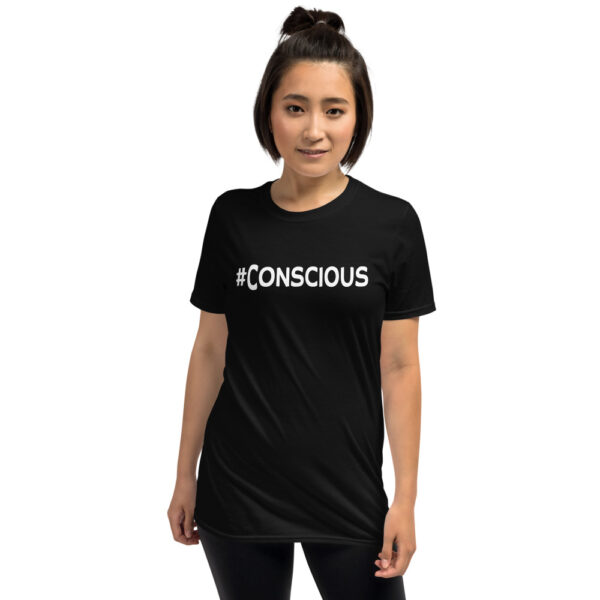 Awakenaware.com-AwakeAware-Hashtag-Conscious-Tee_mockup_Front_Black