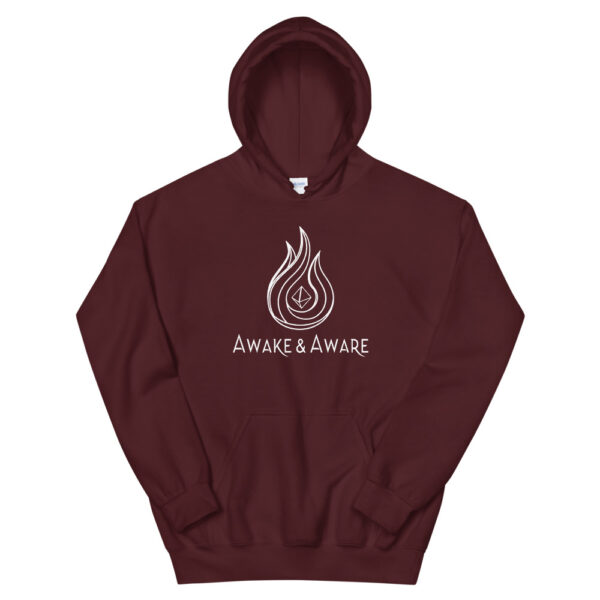 AwakenAware.com-Awake--Aware-Unisex-Hoodie_mockup_Front-Maroon