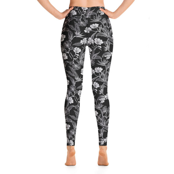 Black & White Floral Yoga Pants - Image 10