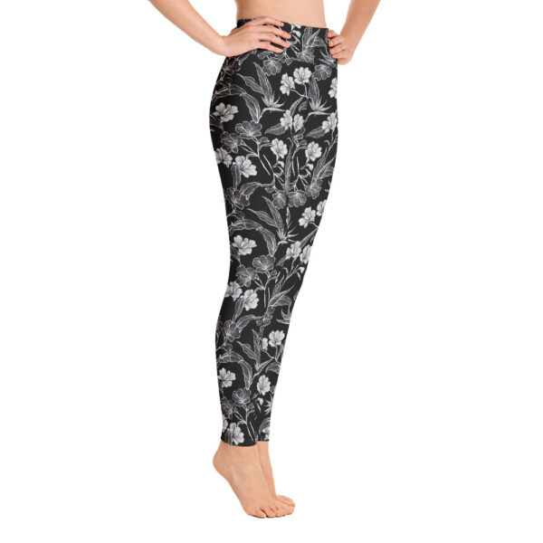 Black & White Floral Yoga Pants - Image 9