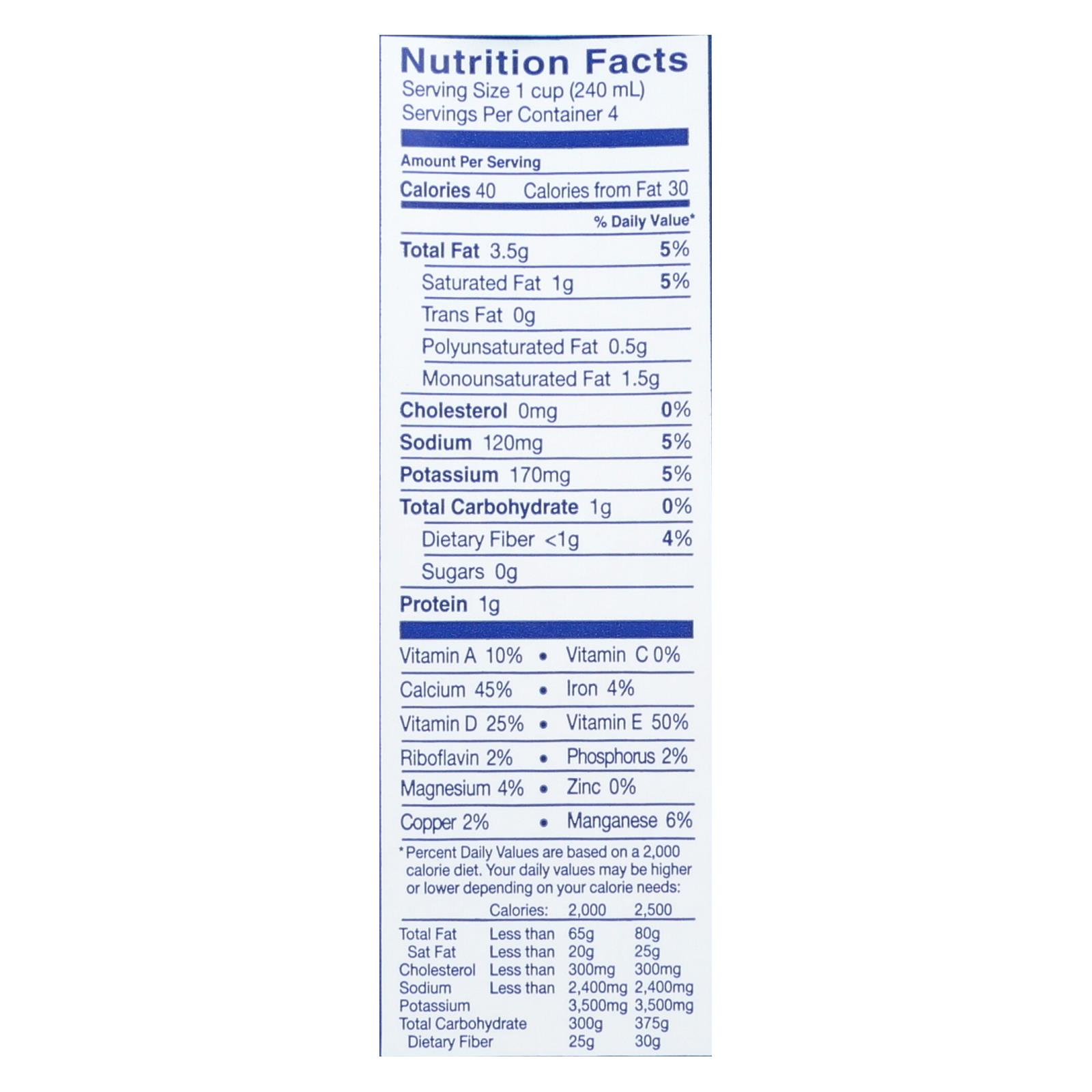 Almond Breeze Coconut Milk Nutrition Facts Besto Blog