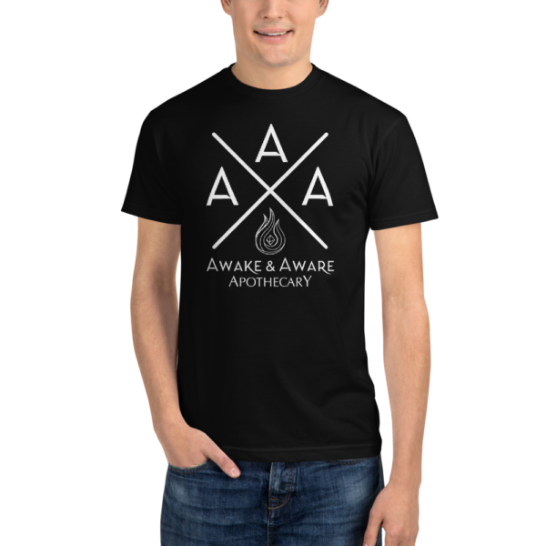 AwakenAware.com-Awake--Aware-Apothecary-Triple-A-(AAA)-Eco-Conscious-Unisex-Tee_unisex-eco-tee-black-front-60d628f7bd5cc