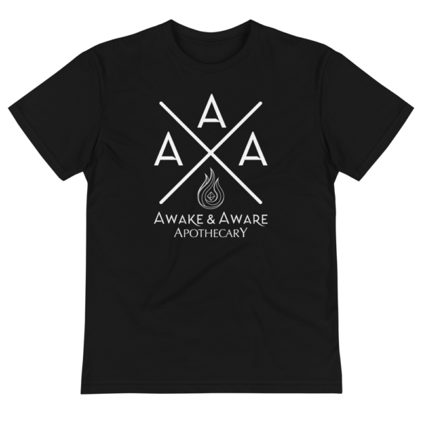 AwakenAware.com-Awake--Aware-Apothecary-Triple-A-(AAA)-Eco-Conscious-Unisex-Tee_unisex-eco-tee-black-front-60d628f7bd6dd