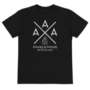 AwakenAware.com-Awake--Aware-Apothecary-Triple-A-(AAA)-Eco-Conscious-Unisex-Tee_unisex-eco-tee-black-front-60d62a9c82d03