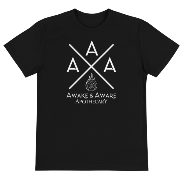 AwakenAware.com-Awake--Aware-Apothecary-Triple-A-(AAA)-Eco-Conscious-Unisex-Tee_unisex-eco-tee-black-front-60d62a9c82d03